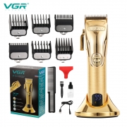 VGR 662 Hair Clipper Professional Personal Care Barber Trimmer For Men Shaver LCD Rechargeable Metal Electric Base Salon