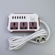 New Design High Quality Fashion electrical products 3 plug 6 usb plug universal plug sockets extension socket