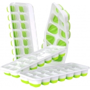 【A0000510】14 ice cube trays with silicone ice making molds covered