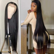 Cheap Middle Part Long Straight Wig Front Lace Brown Mixed Blonde Wigs YOMI