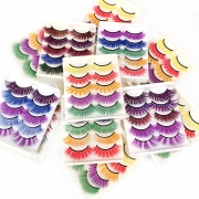 5 pairs of colored false eyelashes, stage makeup mixed color soft 3d mink eyelashes