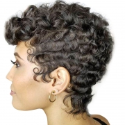 Women with short hair and curly hair, wigs were made of chemical fiber