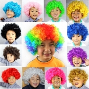 Fan Gathering Party Supplies Festive Colorful Wig Funny Clown Wig Afro Head Cover