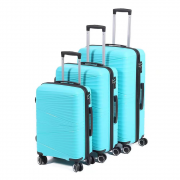 Hot Sale Simple Design Travel PP Carry-on Trolley Suitcases Travelling Bags 3 pieces Luggage Sets