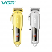 VGR Hair Trimmer Electric Hair Clipper Haircut Machine LED Display Mini Gold Cordless Household Trimmer for Men V-278