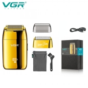 VGR Razor Professional Hair Trimmer Rechargeable Beard Shaver Portable Cordless Gold Men's Shaving Machine V-399
