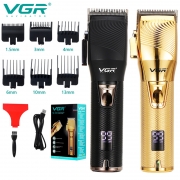 VGR Hair Clipper Professional Hair Cutting Machine Adjustable Hair Trimmer Cordless Barber Digital Display Clipper for Men V-280