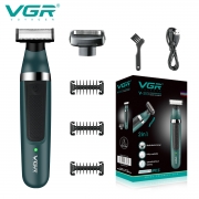 VGR Men's Electric Shaver Professional Beard Trimmer Waterproof Beard Shaver Portable Cordless Trimmers Dual-sided Blades V-393