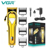 VGR Hair Clipper Professional Hair Trimmer Metal Shell Hair Cutting Machine LED Display Electric Barber Trimmer for Men V-140