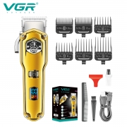 VGR Hair Clipper Adjustable Hair Cutting Machine Waterproof Hair Trimmer Cordless Barber Digital Display Clipper for Men V-693