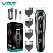 VGR V075 Hair Clipper Professional Barber Household Whole Body Washable Salon USB LCD Recharging Trimmer For Men Haircut VGR 075