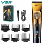 VGR Professional Hair Trimmer Electric Hair Clipper IPX6 Waterproof Haircuts Machine LED Display Barber Trimmer for Men V-663