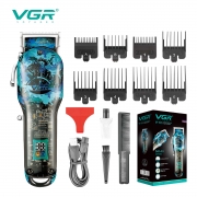 VGR Hair Trimmer Professional Hair Clipper Rechargeable Hair Cutting Machine Adjustable Digital Display Clipper for Men V-685