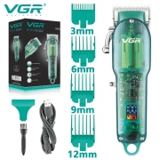 VGR Hair Clipper Trimmer Profesional Beard Trimmer Hair Cutting Machine Haircut Machine Transparent Hair Trimmer for Men V-660