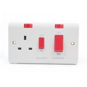 High quality UK standard double switched double socket outlet 250V 13A electric wall socket