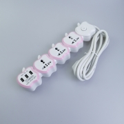 New pink apple shape universal socket with USB socket extension socket 2022