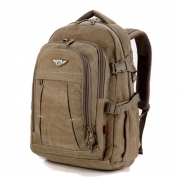 Men\\\'s Military Canvas Backpack Zipper Rucksacks Laptop Travel Shoulder Mochila Notebook Schoolbags Vintage College School Bags