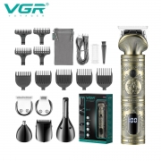 VGR Grooming Kit Hair Trimmer 6 In 1 Hair Clipper Nose Trimmer Shaver Body Trimmer Professional Rechargeable Metal Vintage V-106