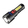 Lampe de poche ABS avec lumière latérale COB rechargeable par USB lampe de poche multifonctionnelle à lumière forte pour l'extérieur Lampe de poche Éclairage
