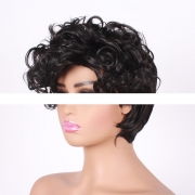 courts noirs femmes nouvelle mode petits cheveux courts bouclés fibre chimique Perruque Maquillage Santé/Soins personnels/Beauté Meches