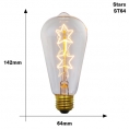 Retro Edison Light Bulb E27 220V 40W ST64 Filament Incandescent Ampoule Bulbs