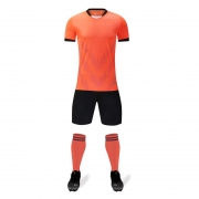 Adultes Orange Séchage rapide respirant maillot d'entraînement de football manches courtes col rondMaillot  Tenue  de sport