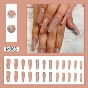 Paillettes diamant M065 nail Art Wear Long Flame Love Nails Patch pour faux patchs ongles