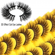 Nouvelle arrivée 10 paires de naturel épais rouleau gauchissement 3D oeil de chat faux cils haute imitation vison oeil cils Faux cils