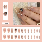 LF645 vernis à ongles diamant coeur longs des de manucure pour faux patchs ongles