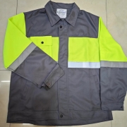 Gris vert bande réfléchissante workwear set personnalisé en coton top chantier de construction Petroleum Grid Steam Warranty