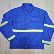 Bleu bande réfléchissante workwear set personnalisé en coton top chantier de construction Petroleum Grid Steam Warranty