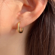 Boucles d'oreilles en forme de U pour femmes boucles d'oreilles circulaires simples de style froid Boucles d'oreilles/clous d'oreilles Bijoux  Accessoires