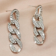 Flash diamant chaîne personnalisée ins mode simple style froid boucles d'oreilles boucles d'oreilles pour les femmes Boucles d'oreilles/clous d'oreilles Bijoux  Accessoires