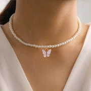 Collier papillon en acrylique collier de perles baroques Collier Bijoux Vêtements/Accessoires/CH