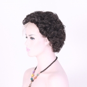 Perruque de dentelle avant africaine petite perruque de cheveux humains bouclés couvre-tête pour les femmes à la mode cheveux courts bouclés Perruque Maquillage Santé/Soins personnels/Beauté Meches