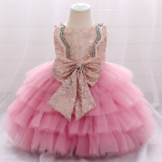 Enfants robe fille jupe d'été rose maille princesse jupe sequin iaqi spot euro - américain robe de mariée robe de garçon Robes Vêtements pour enfants