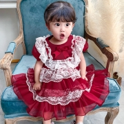 Europe Amérique nouveau yogas Lolita mignon fille robe bébé Bébé bébé fleur fille robe de mariée princesse jupe Robes Vêtements pour enfants