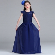 Nouveautés été nouvelles robes pour enfants euro - américain filles princesse robe à manches courtes dentelle robe de mariée pour les enfants de fleurs Robes Vêtements pour enfants
