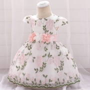 Fille robe jupe fleur noeud bébé anniversaire robe de lavage enfants robe de mariée princesse jupe Robes Vêtements pour enfants