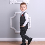 Nouveau euro - américain beau garçon élégant coton Horse costume pantalons trois pièces maternelle show suit Robes Vêtements pour enfants