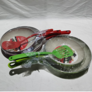 【A0000456】3PC B-handle frying pan with marble spatula and 2-color mixing