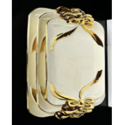 Plats à rebord doré en porcelaine haute température en céramique blanche YOMI