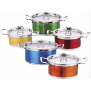 Set de 10 pots à manches colorées