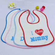 Bavoir bébé en coton mousseline bio doux de couleur unie pour les nouveau-nés alimentation bavoirs bébé blanc coton pompon garniture bavoir bébé en mousseline YOMI