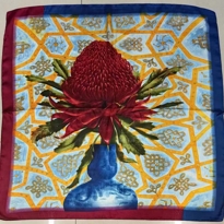 Foulard en soie femmes printemps automne fleurs rouges 70m grand carré foulard châle tempérament foulard