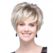 Perruques femmes cheveux courts euro - américains à la mode blond clair perruque en fibre chimique，Meches,  perruque, greffes