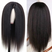 Perruque bandeau en fibres synthétiques pour femme avec frange séparée au centre et cheveux longs moelleux meches perruque greffes