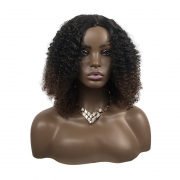 Perruque européenne américaine femmes Rose net noir Mid Split court Curl Headset Afrique petit rouleau mat soie perruque，Meches,  perruque, greffes