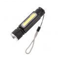 T6 + COB lumière forte USB rechargeable lampe de poche en alliage d'aluminium mise au point télescopique Lampe de poche Éclairage
