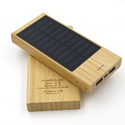 Banque d'énergie solaire en bambou Banque d'énergie solaire en bambou en bois de 10000 mAh Banque de puissance Accessoires Électronique grand public